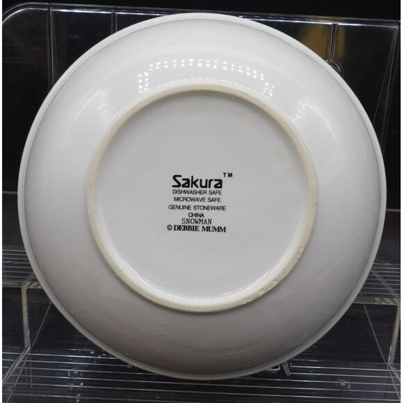 Sakura Debbie Mumm Stoneware Bowl Snowman Design Dishwasher & Microwave Safe - Picture 2 of 4